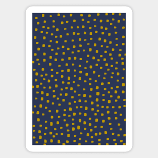 Mustard Yellow Spots on Dark Blue Sticker